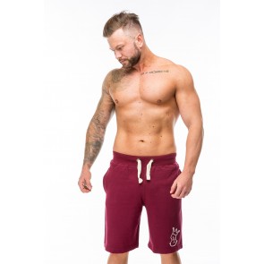 Xeno Shorts - Burgundy with White Embroidery
